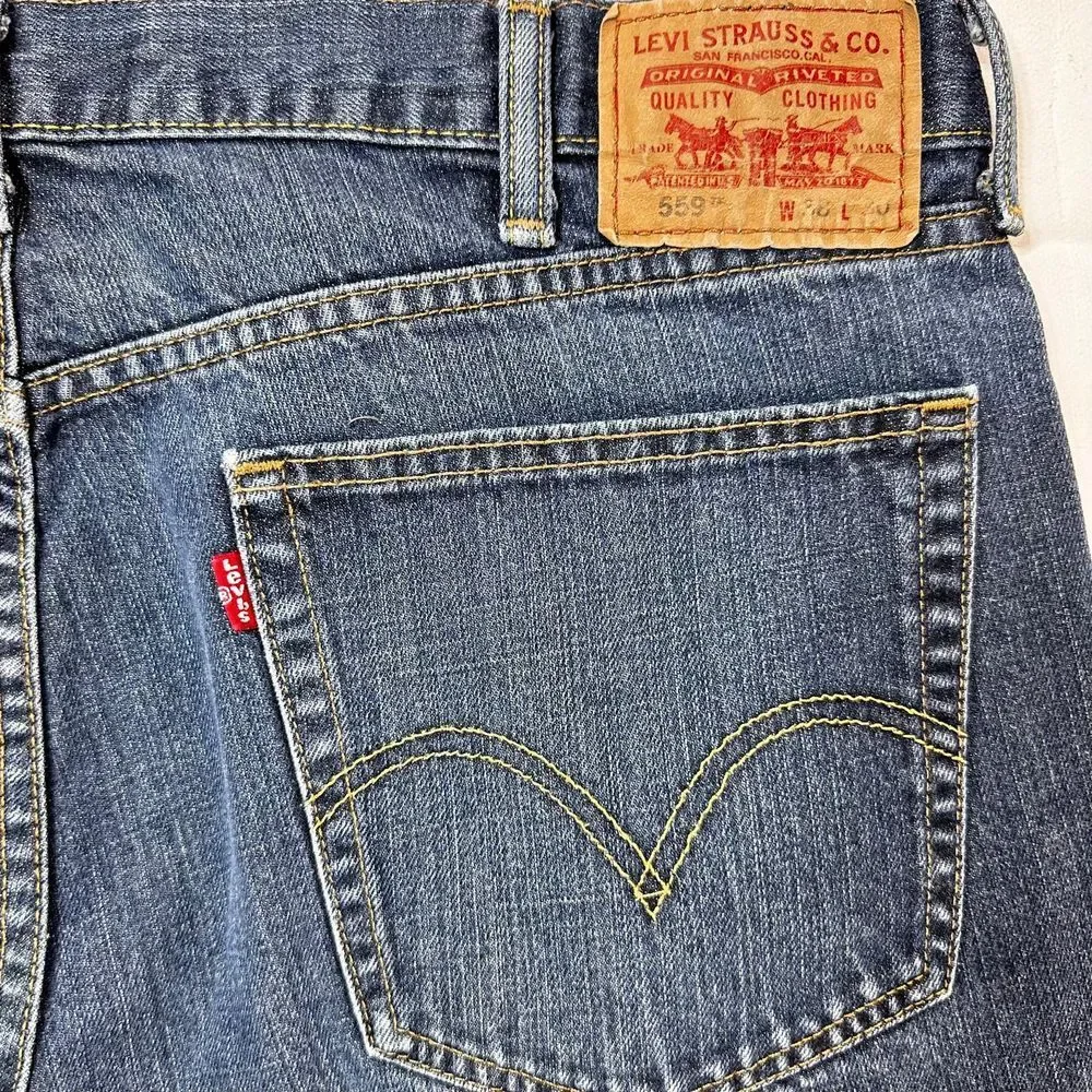 VTG 2000's Levi's 559 Men's Jeans‎ Relaxed Straight Dark wash W38 X L30 Y2K
